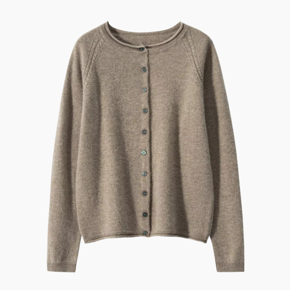 Dahlia | Women’s 100% Cashmere Cardigan – Crew Neck