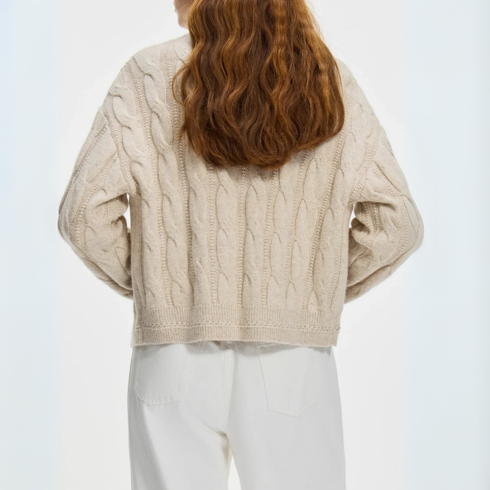 Primrose | Women’s Cable-Knit Cardigan with Gold Buttons