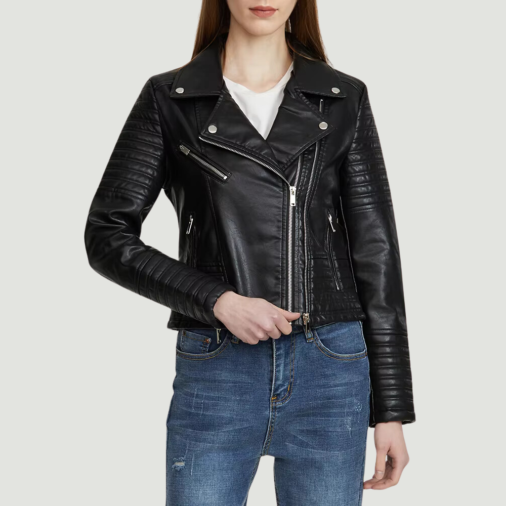Daniella | Women’s Faux-Leather Biker Jacket