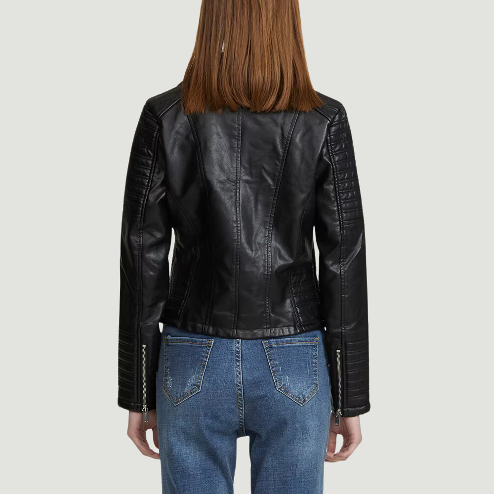Daniella | Women’s Faux-Leather Biker Jacket
